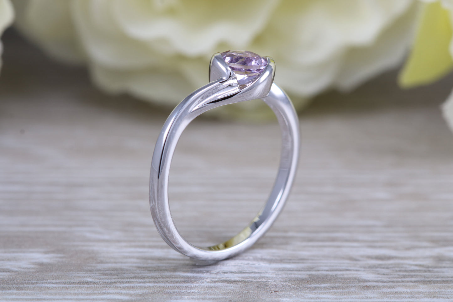 Sterling Silver February Real Amethyst Birthstone Ring