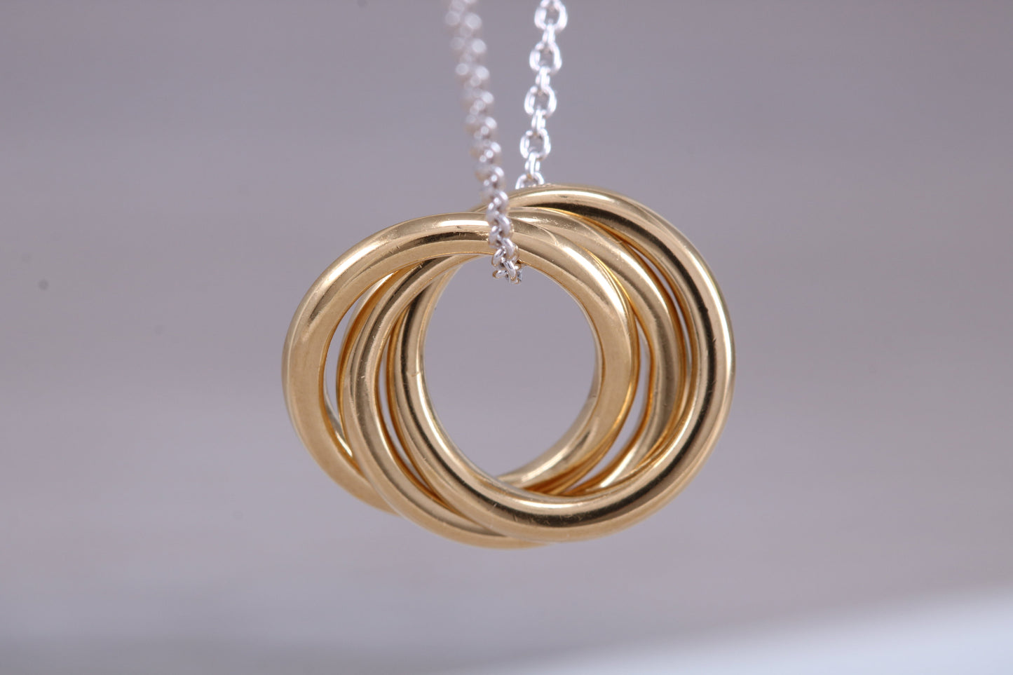 Sterling Silver Three Ring Necklace