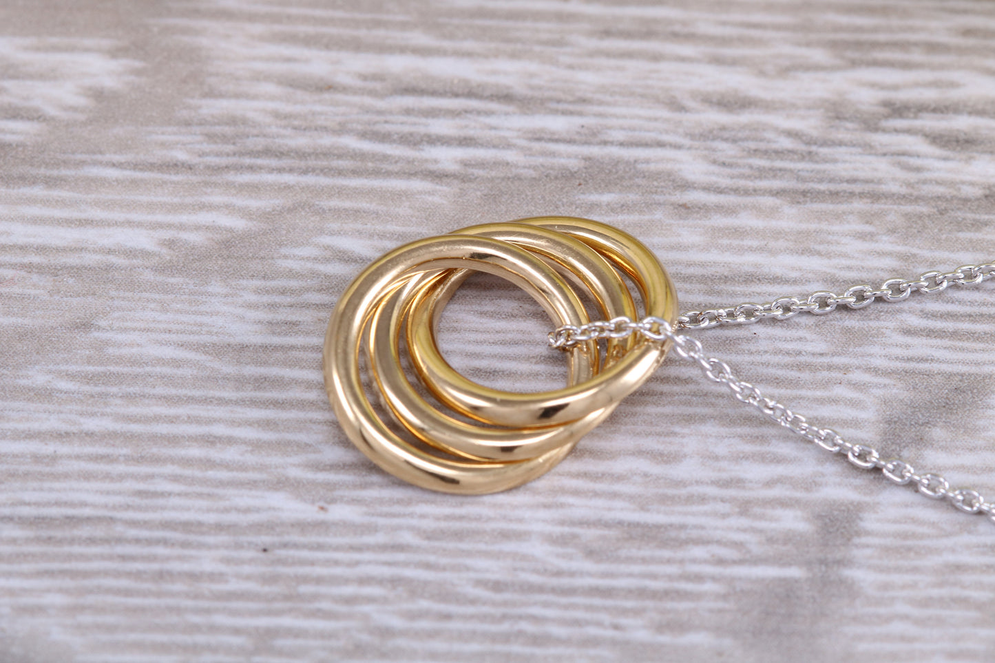 Sterling Silver Three Ring Necklace