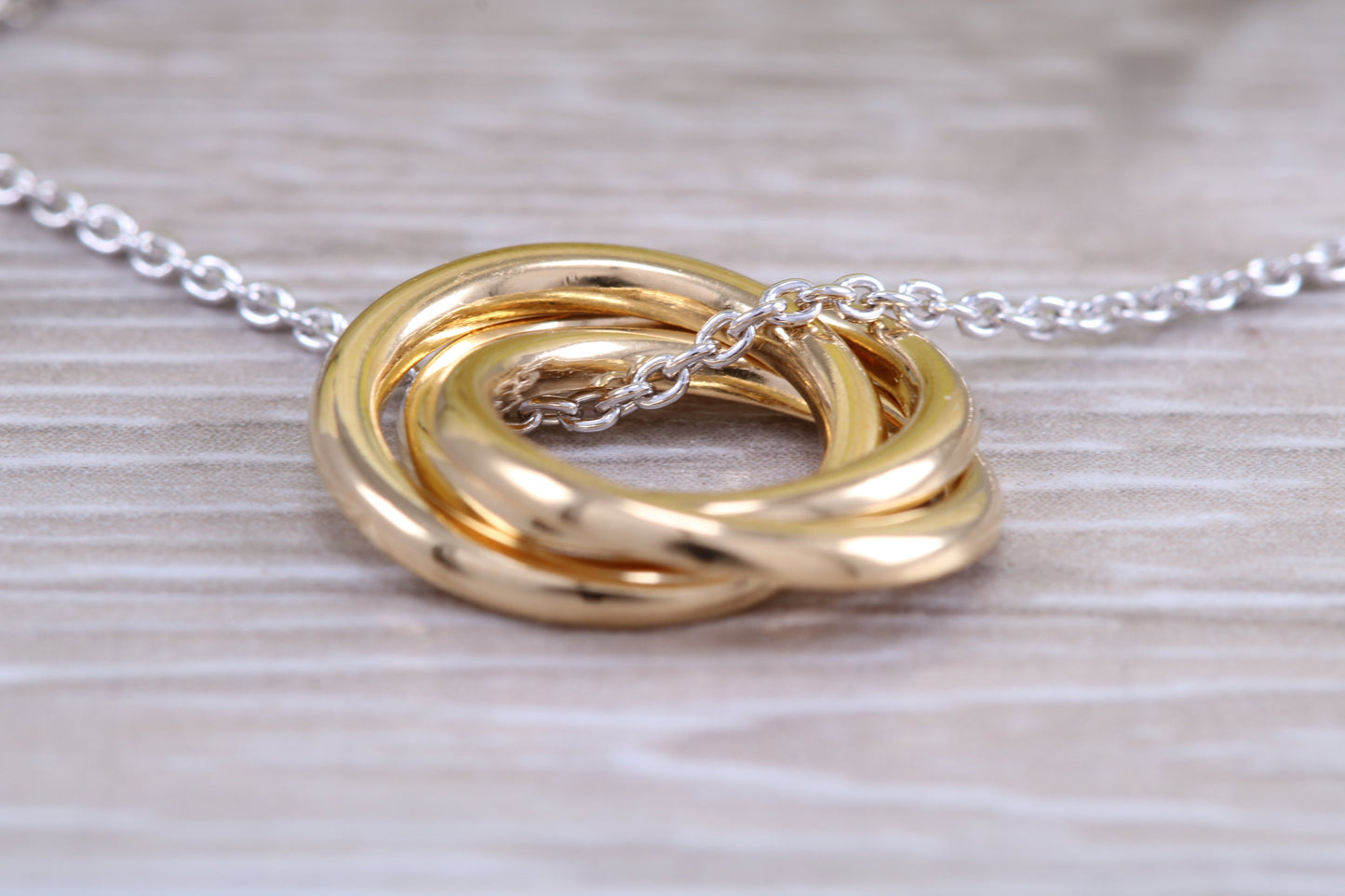 Sterling Silver Three Ring Necklace