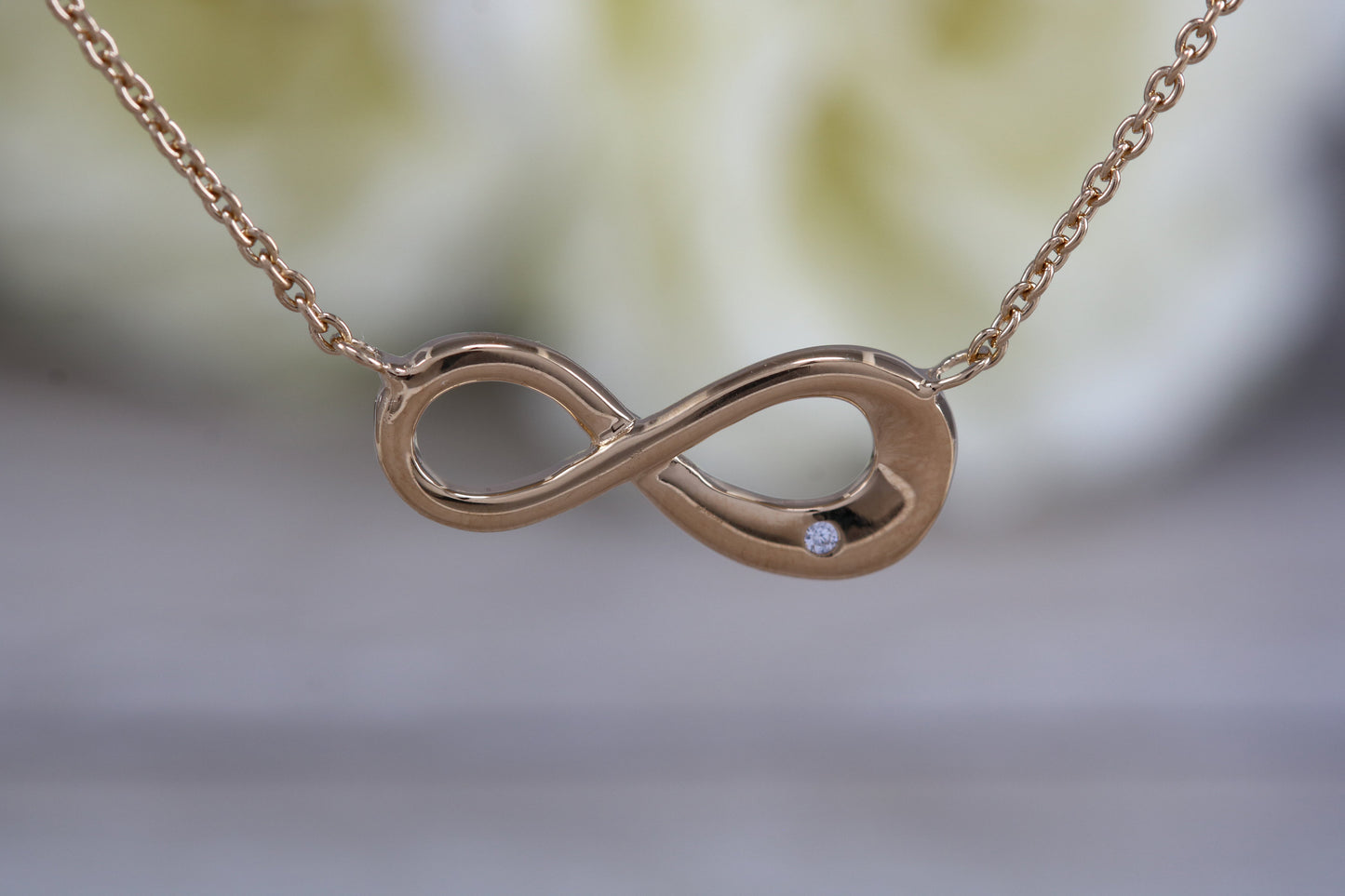 Sterling Silver C Z set Infinity Necklace