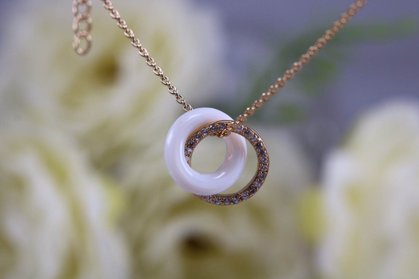 Sterling Silver C Z set Ring Necklace
