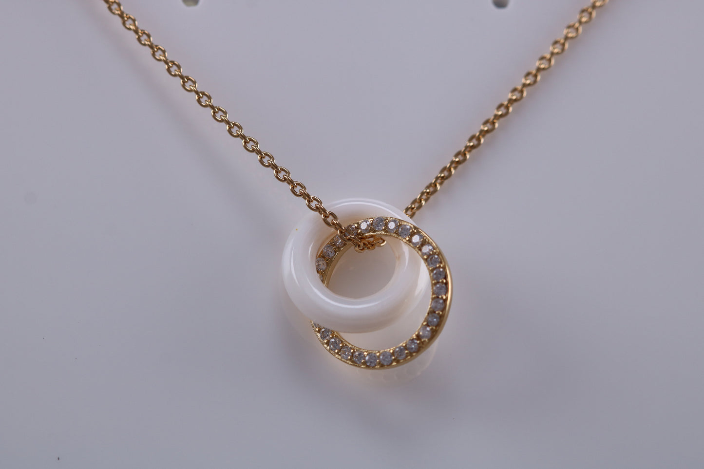 Sterling Silver C Z set Ring Necklace