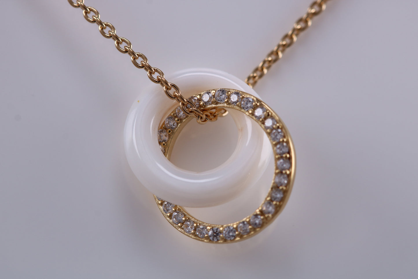 Sterling Silver C Z set Ring Necklace