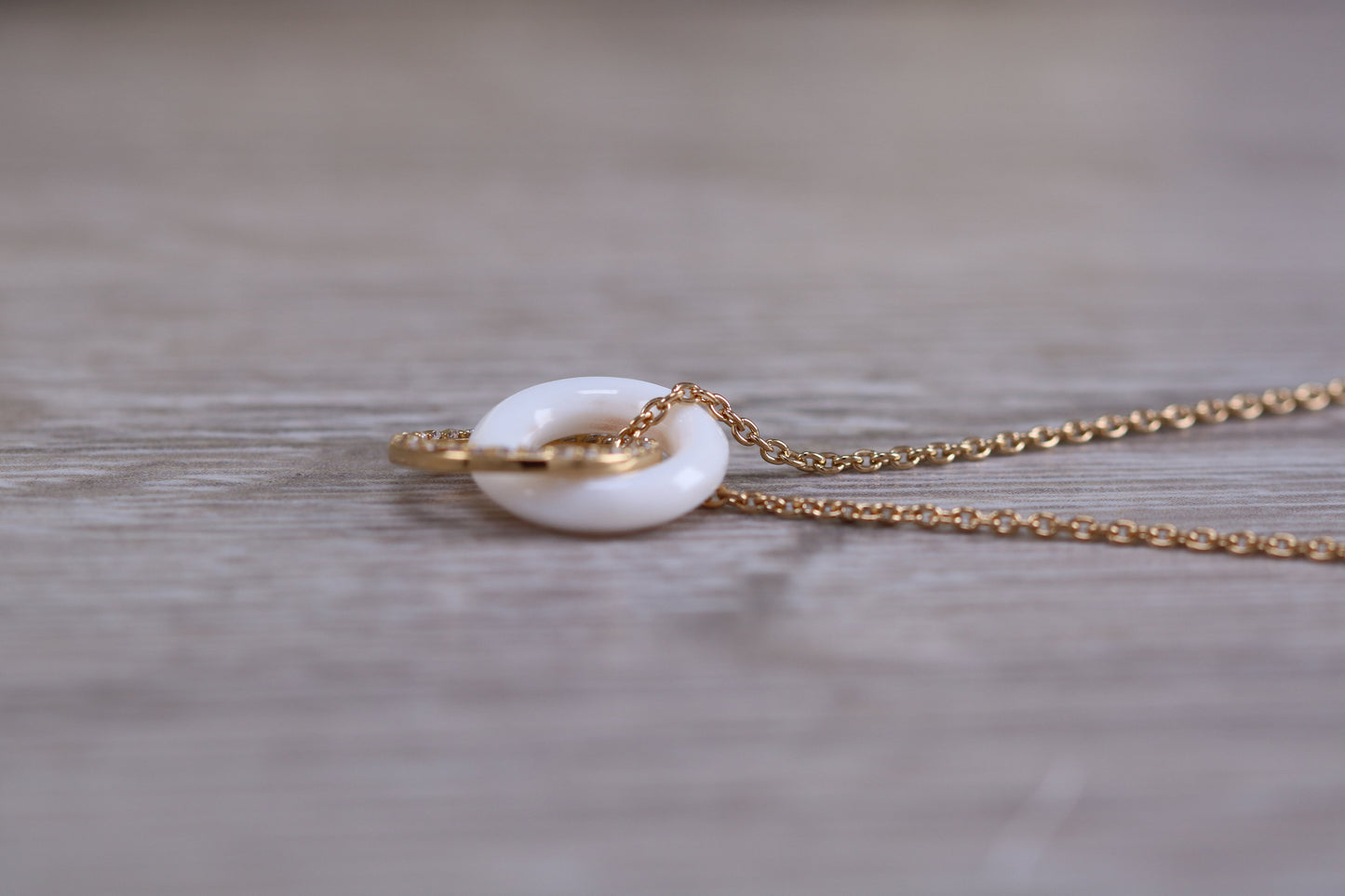 Sterling Silver C Z set Ring Necklace