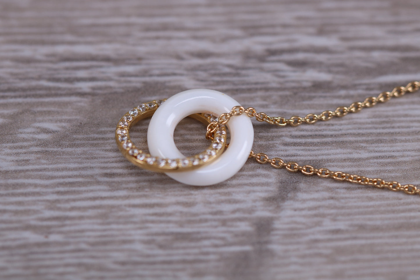 Sterling Silver C Z set Ring Necklace