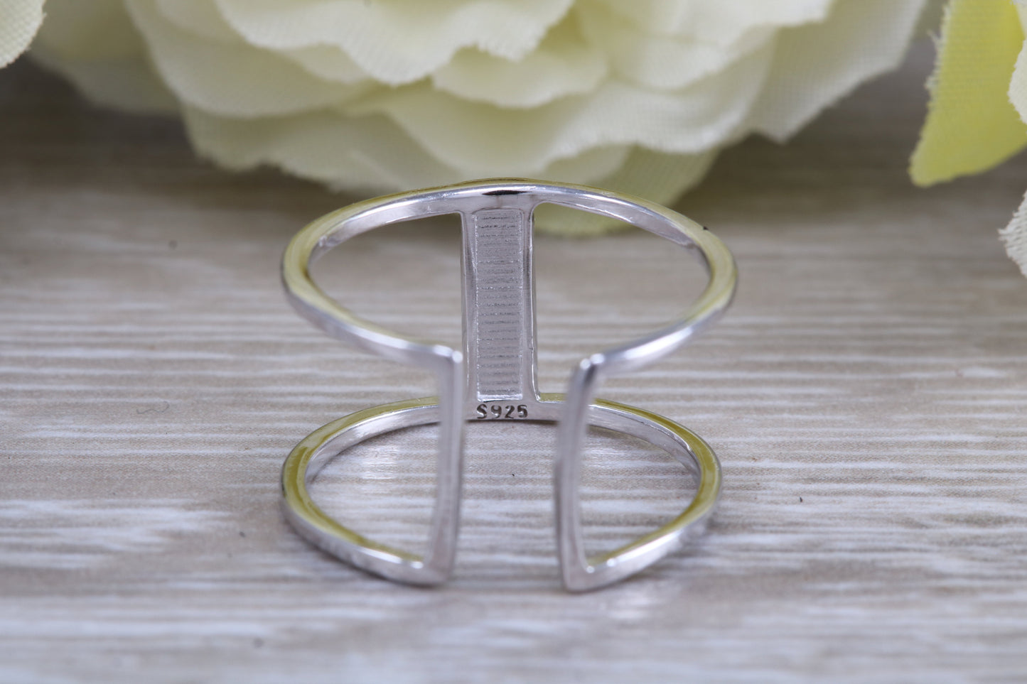 Opal dress ring, solid sterling silver ring further rhodium plated for that platinum look