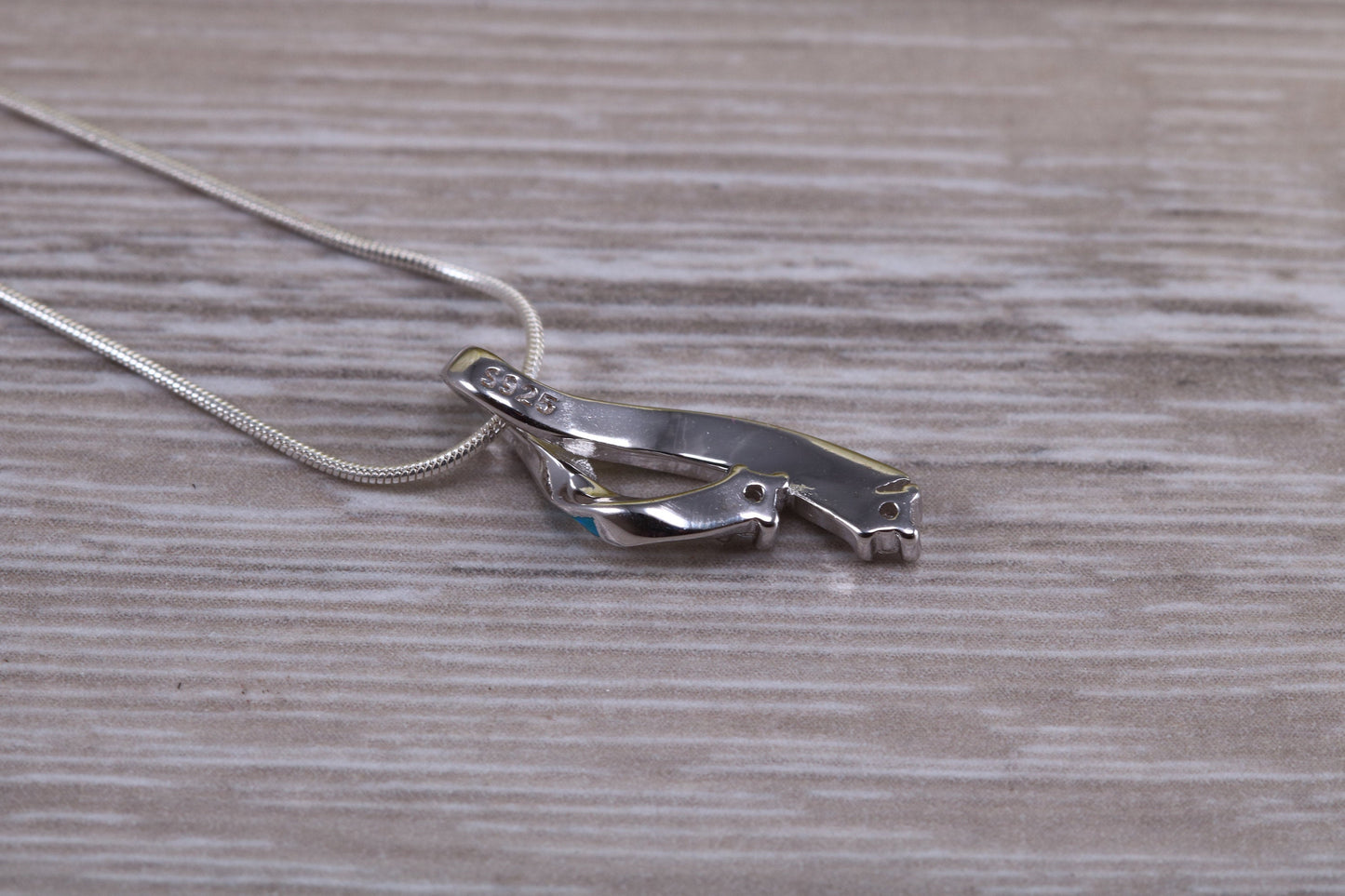 Sterling Silver Blue Opal Necklace