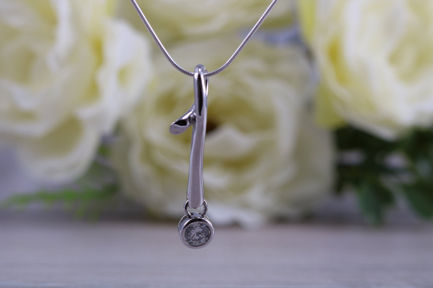 Sterling Silver Solitaire Necklace
