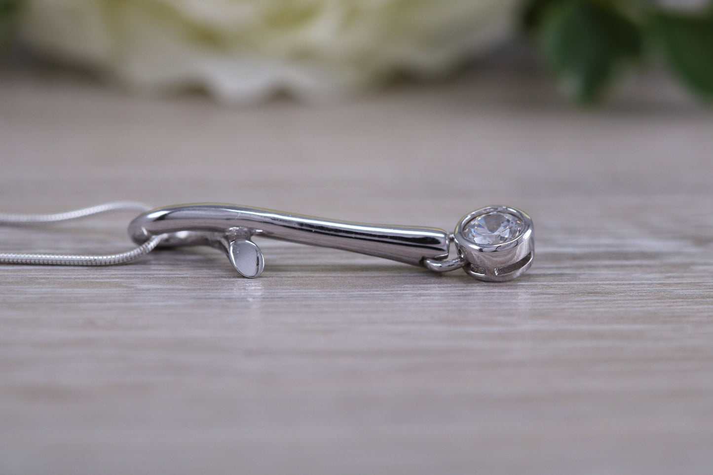 Sterling Silver Solitaire Necklace