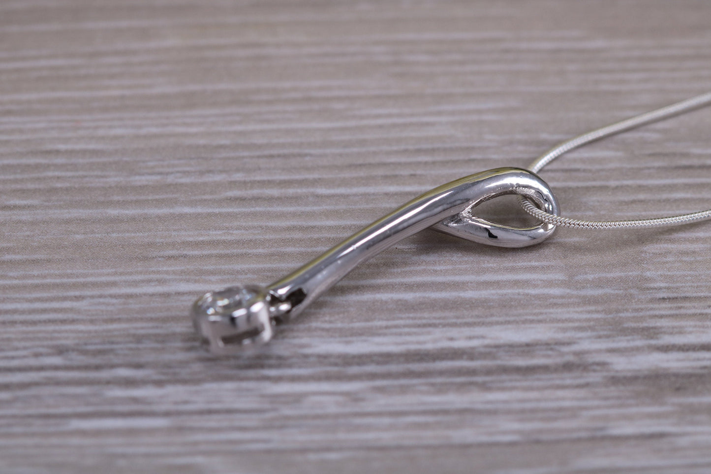 Sterling Silver Solitaire Necklace