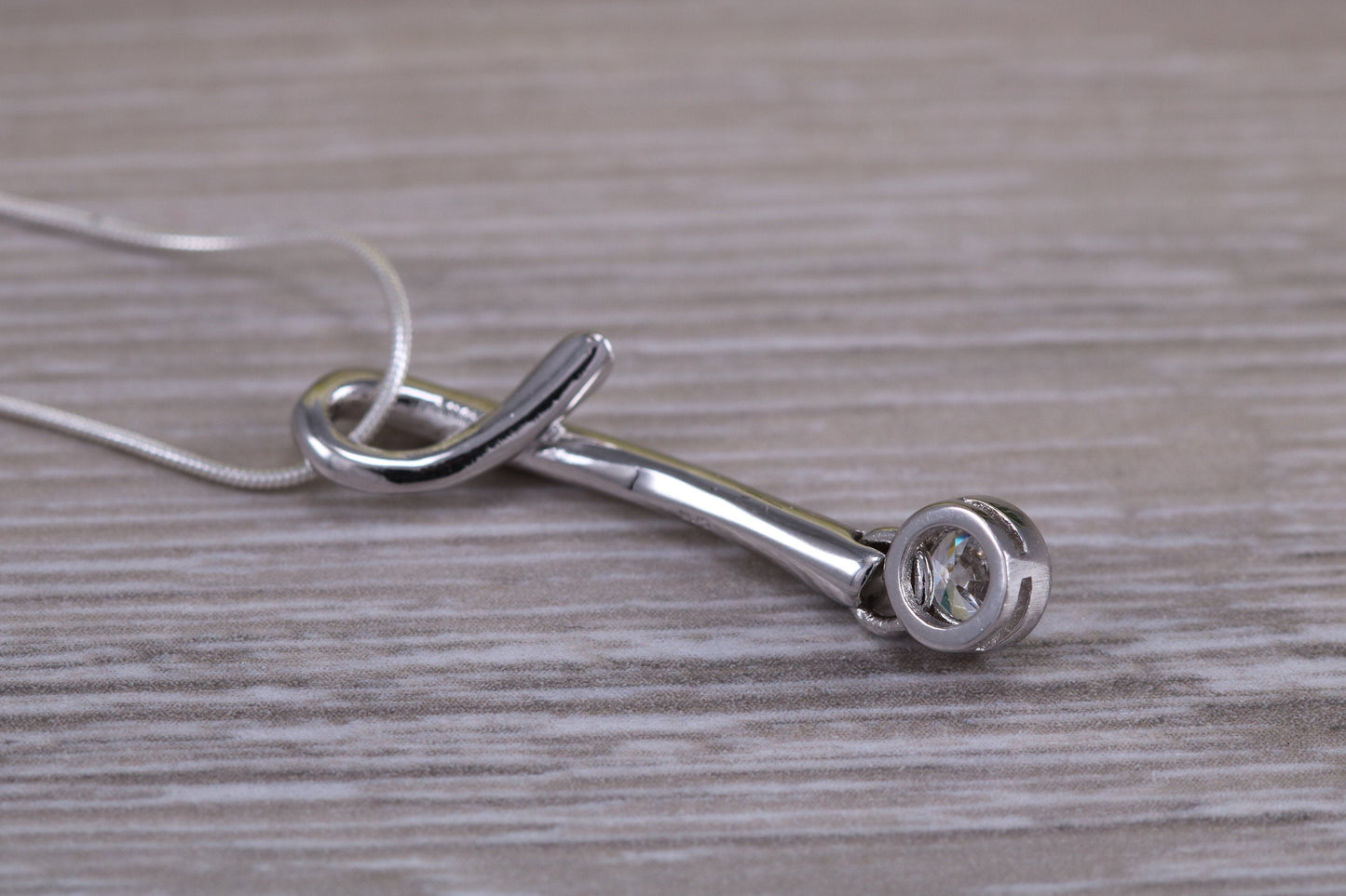 Sterling Silver Solitaire Necklace