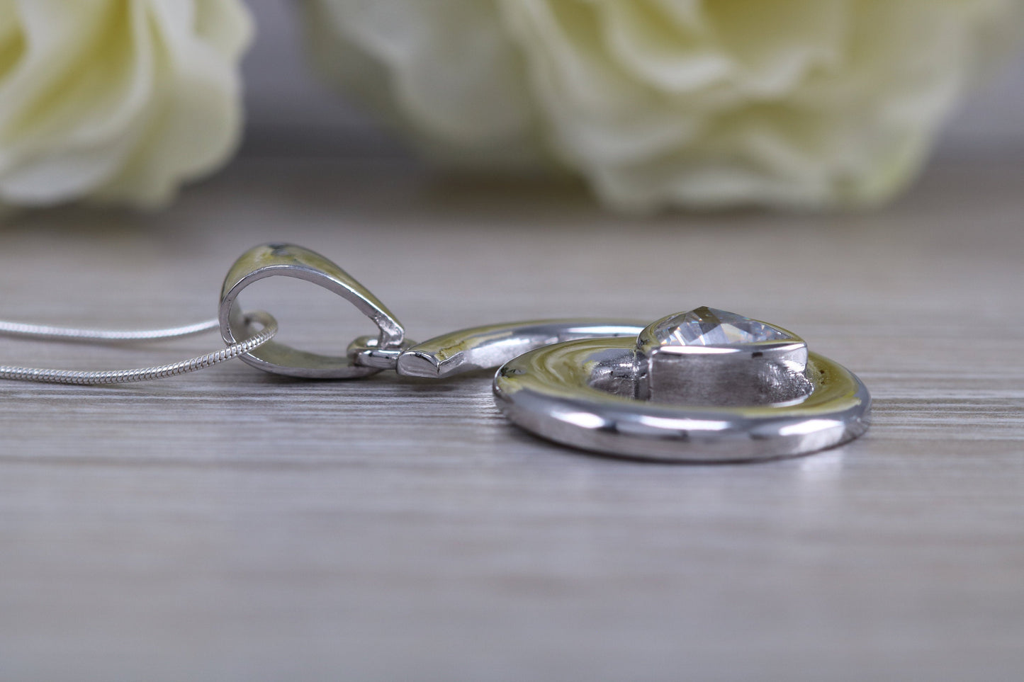 Dressy Swirl C Z set Sterling Silver Necklace