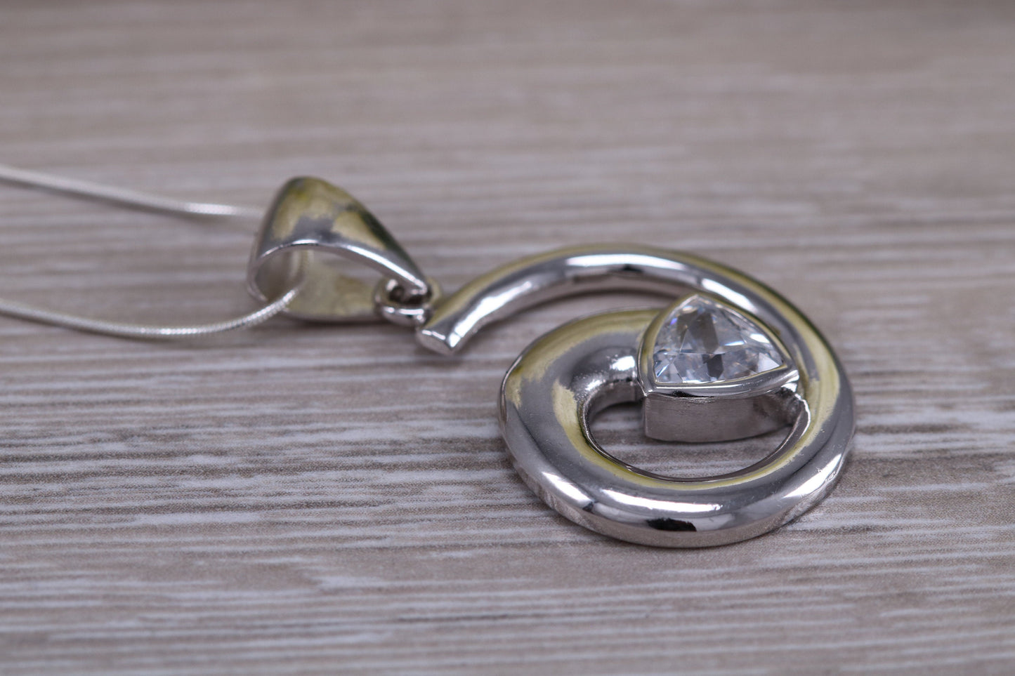 Dressy Swirl C Z set Sterling Silver Necklace