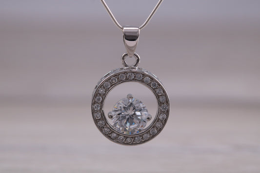 Dressy C Z set Sterling Silver Necklace