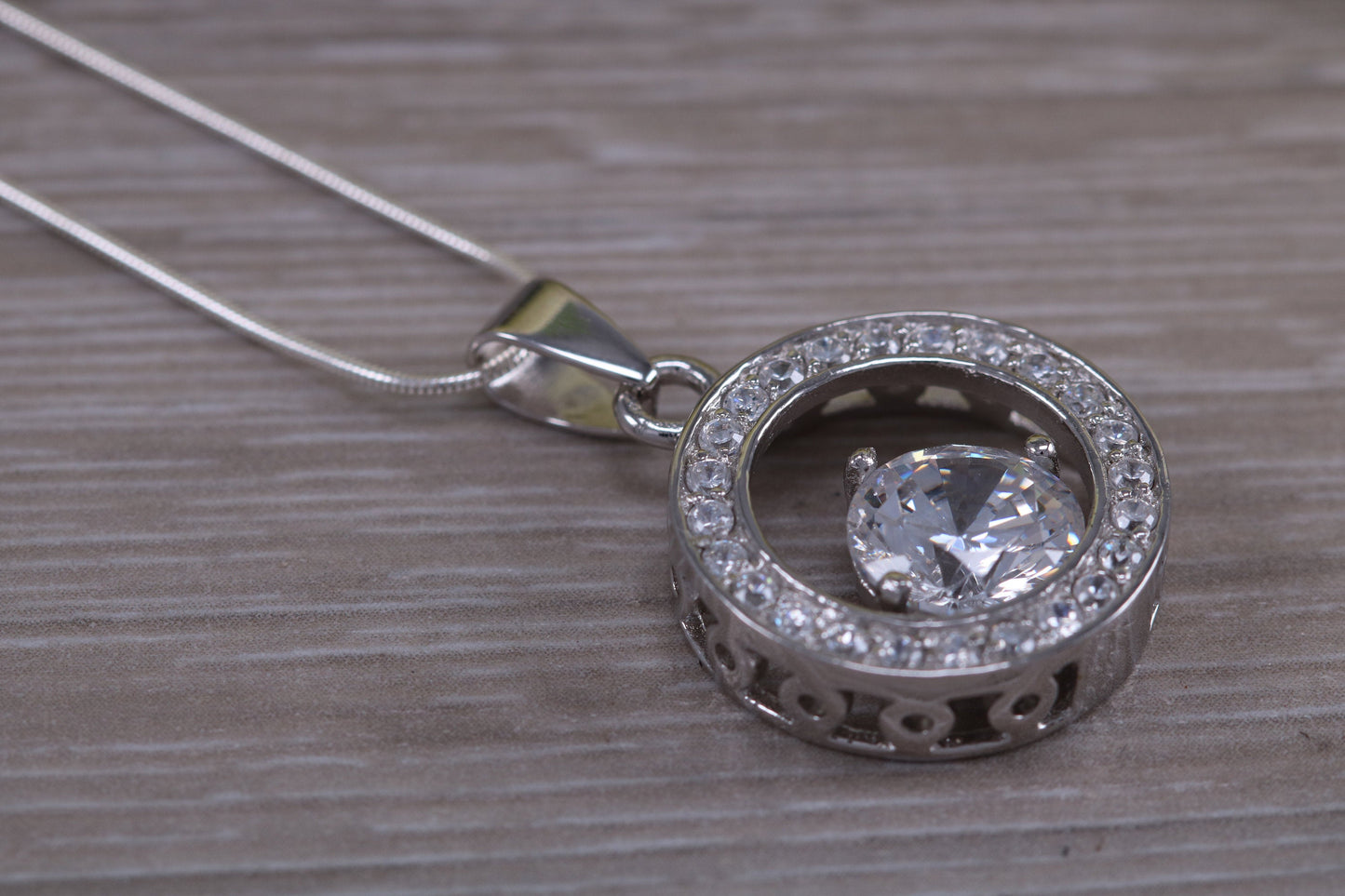 Dressy C Z set Sterling Silver Necklace