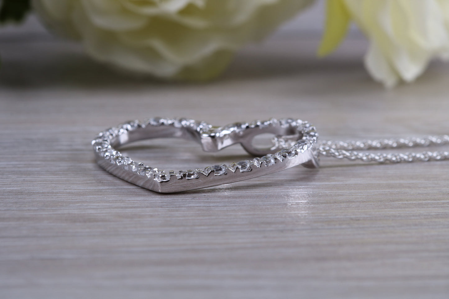 Silver Large Love Heart Necklace