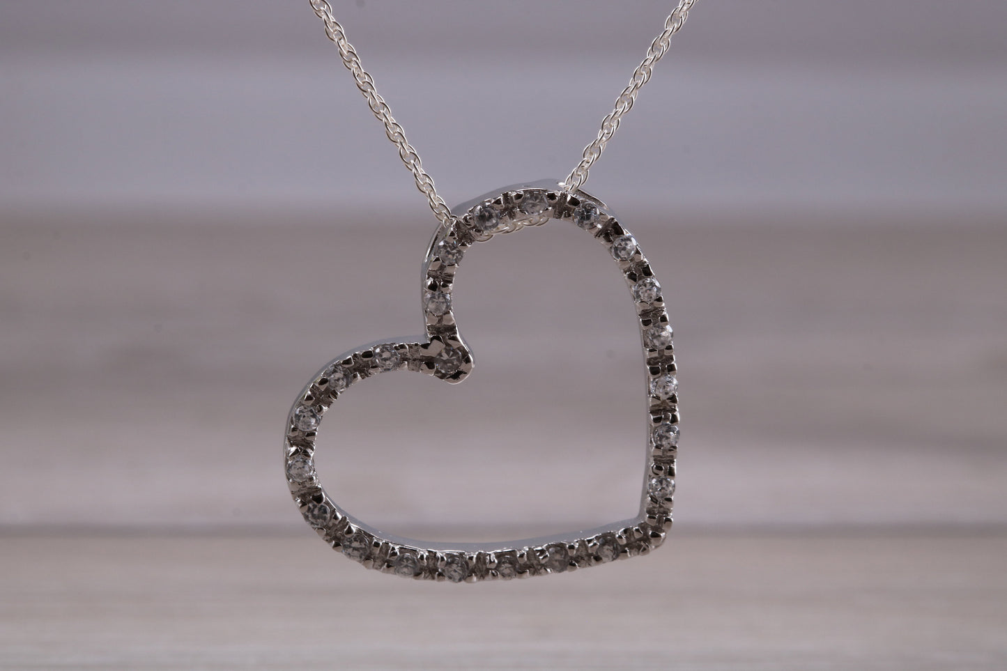 Silver Large Love Heart Necklace