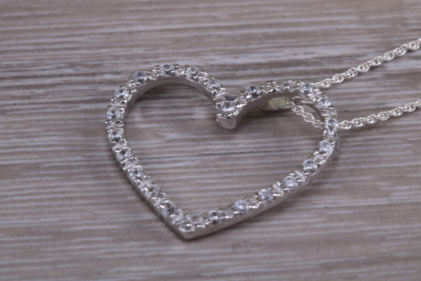 Silver Large Love Heart Necklace