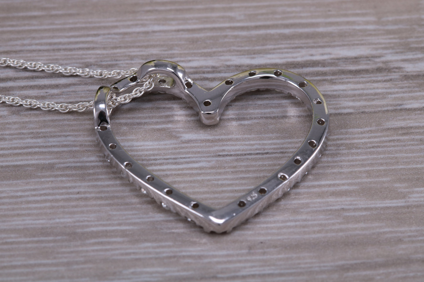 Silver Large Love Heart Necklace
