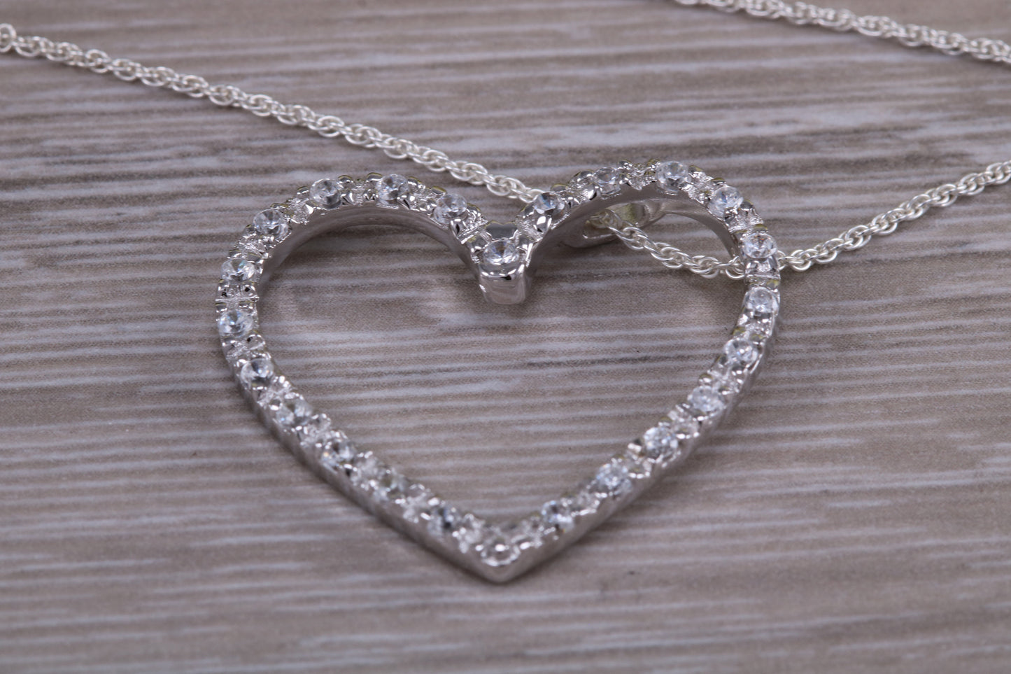 Silver Large Love Heart Necklace