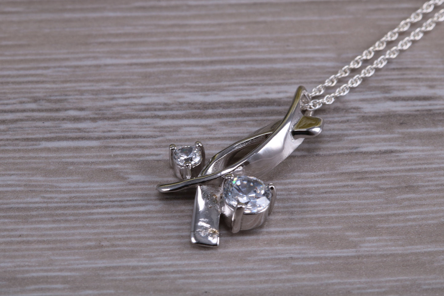 Sterling Silver C Z set Necklace
