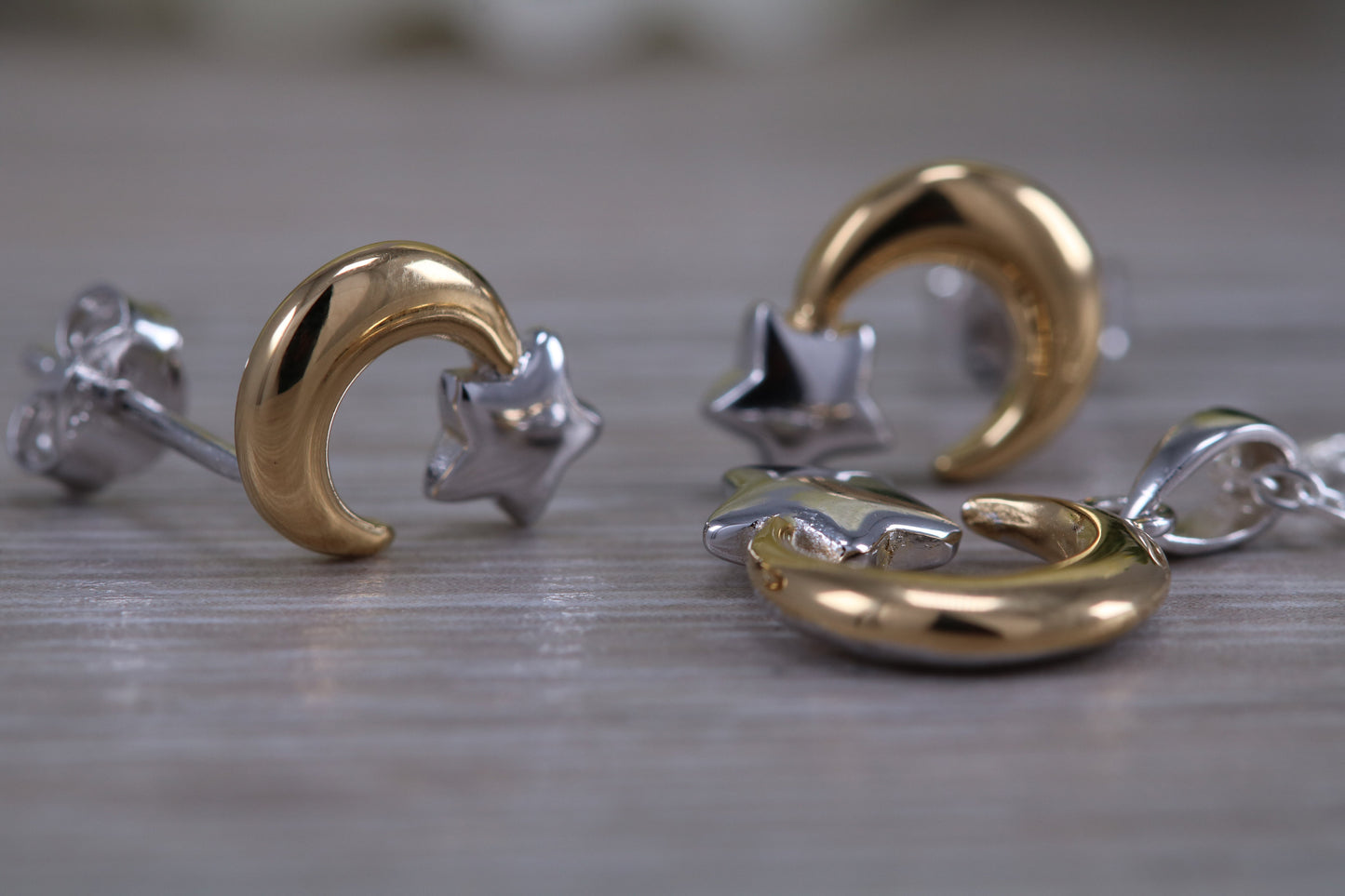 Stud Earrings and Matching Necklace