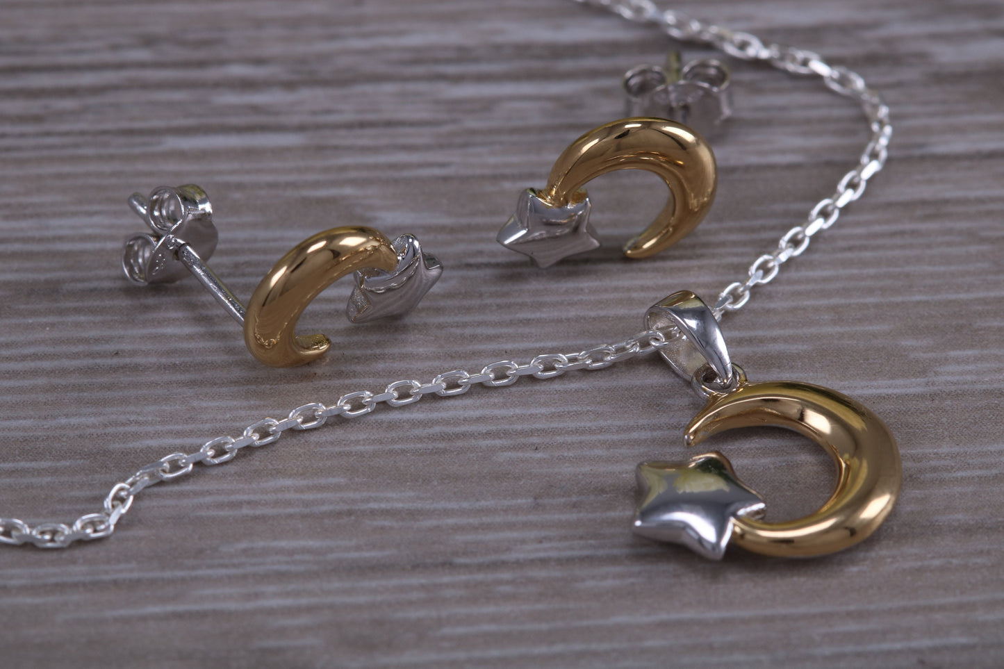 Stud Earrings and Matching Necklace