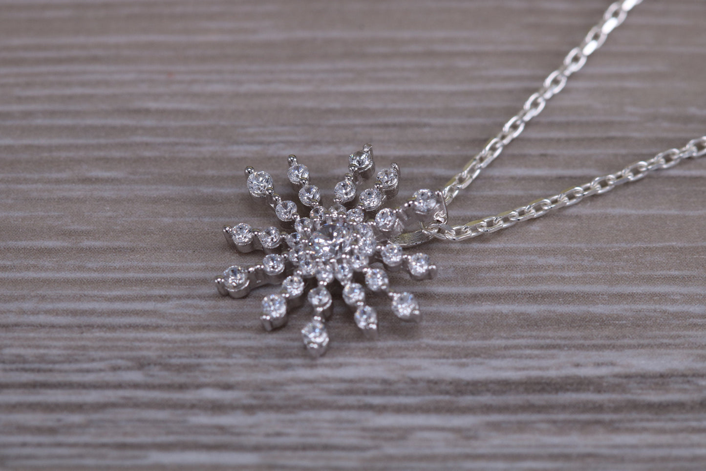 Stunning Cluster Necklace in Sterling Silver