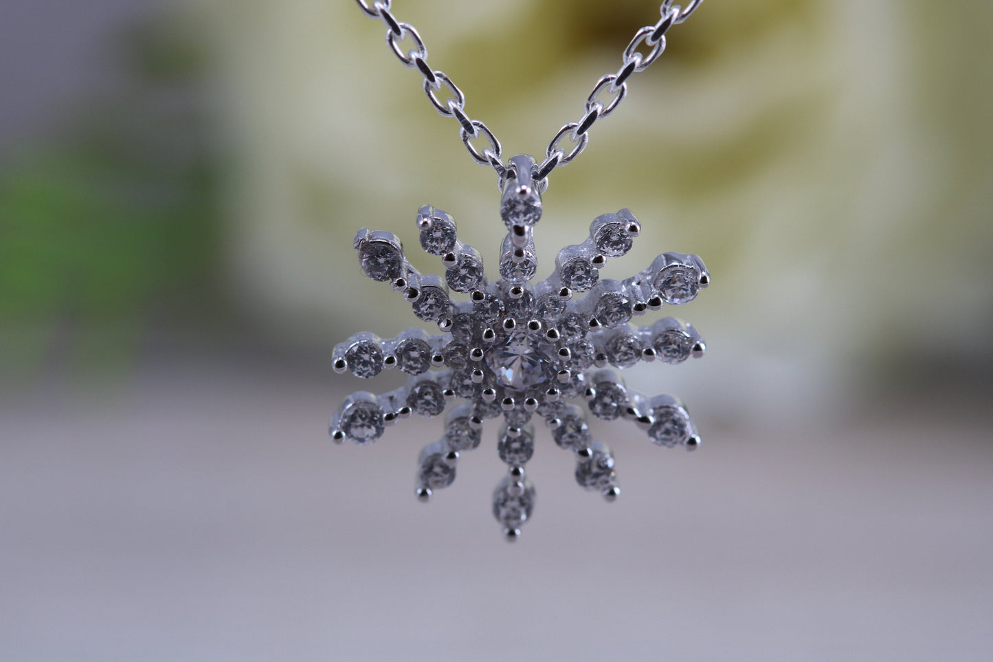 Stunning Cluster Necklace in Sterling Silver