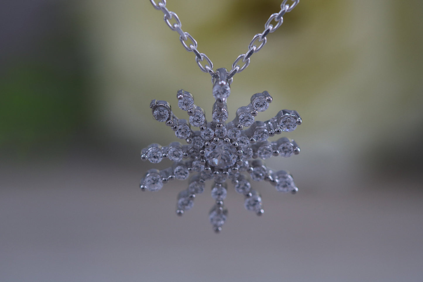 Stunning Cluster Necklace in Sterling Silver