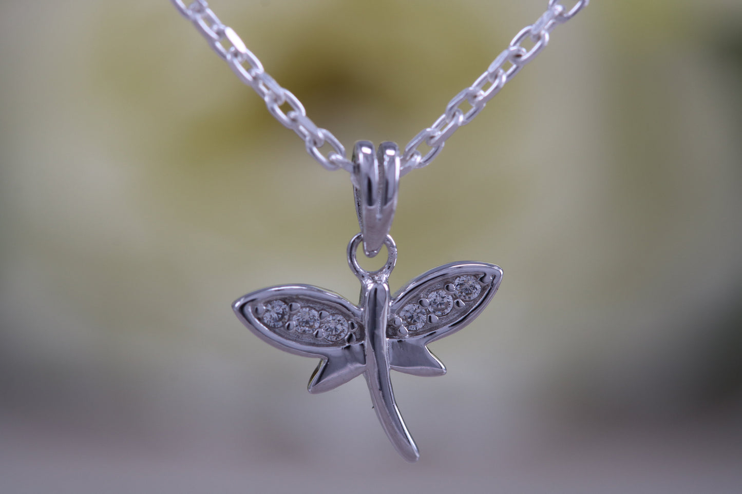 Sterling Silver Dragon Fly Necklace