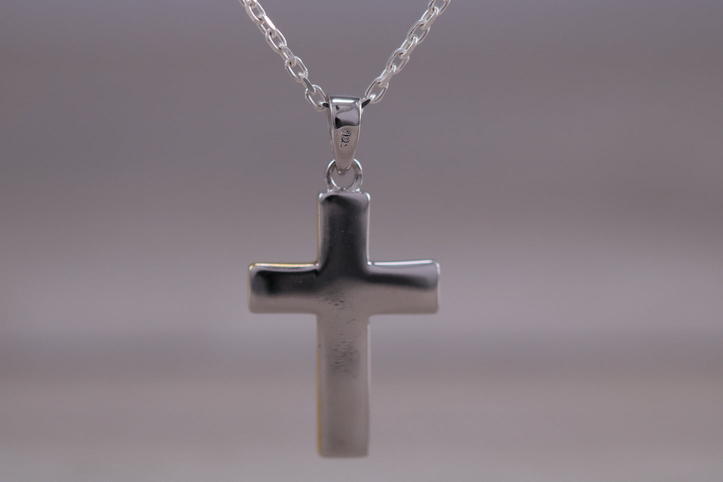 Sterling Silver Two Tone Cross Necklace