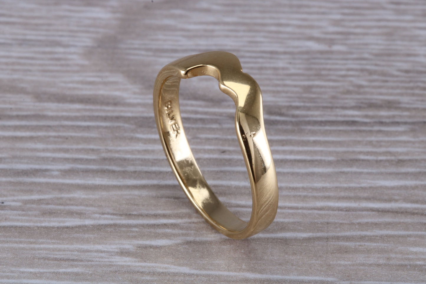 Abstract ring, made from your choice of 9ct yellow or white gold, solid and chunky feel, ideal as casual ring, thumb ring or shaped band