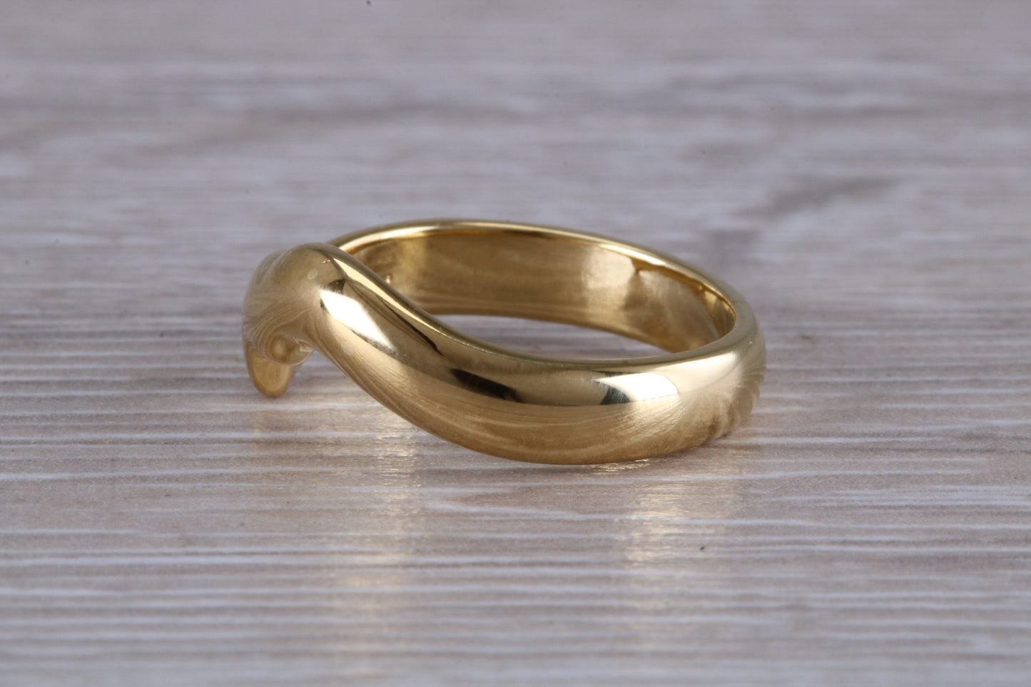 Abstract ring, made from your choice of 9ct yellow or white gold, solid and chunky feel, ideal as casual ring, thumb ring or shaped band