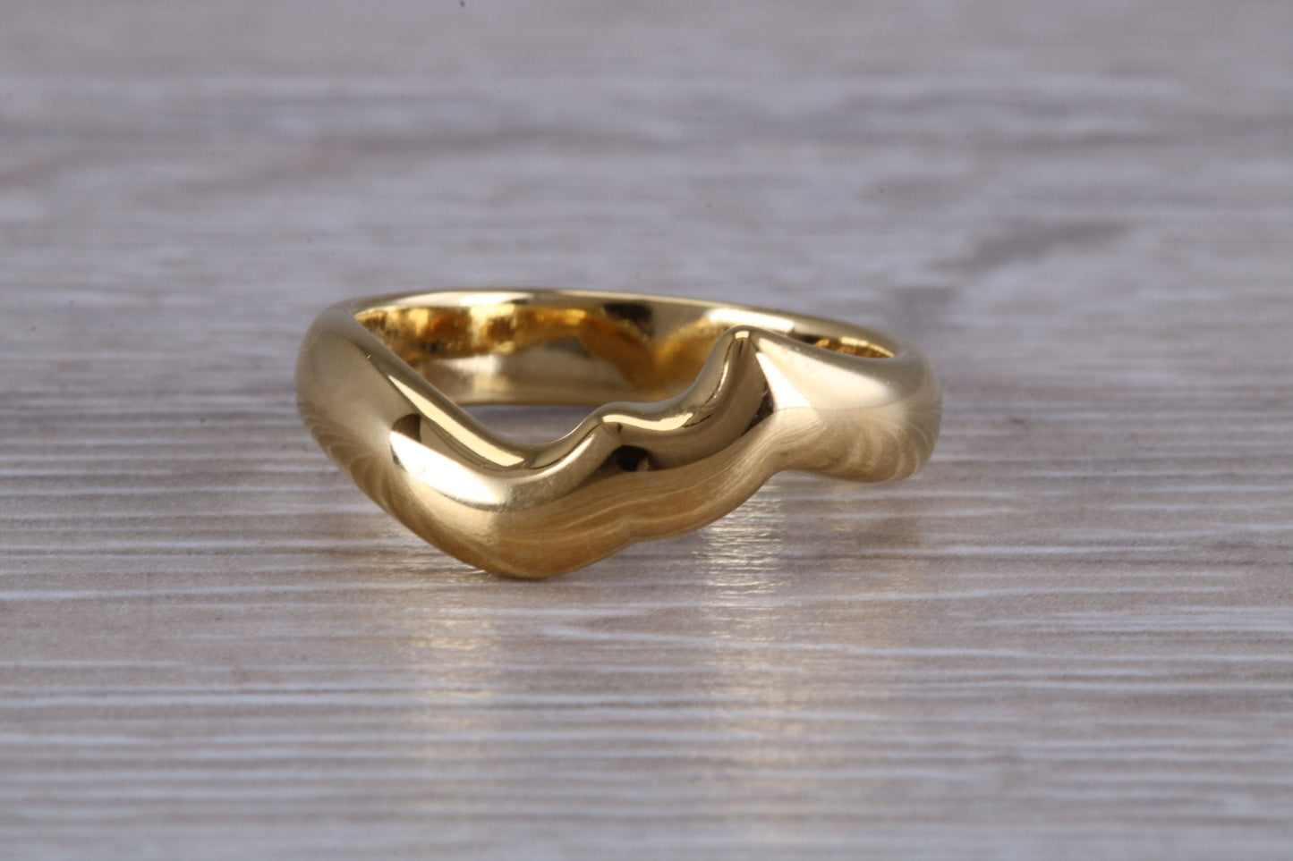 Abstract ring, made from your choice of 9ct yellow or white gold, solid and chunky feel, ideal as casual ring, thumb ring or shaped band