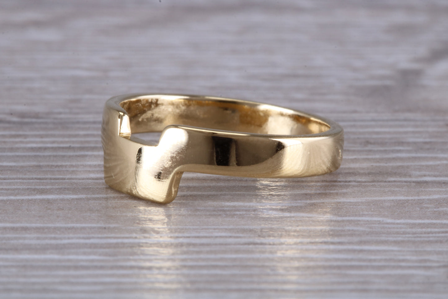 Abstract ring, made from your choice of 9ct yellow or white gold, solid and chunky feel, ideal as casual ring, thumb ring or shaped band