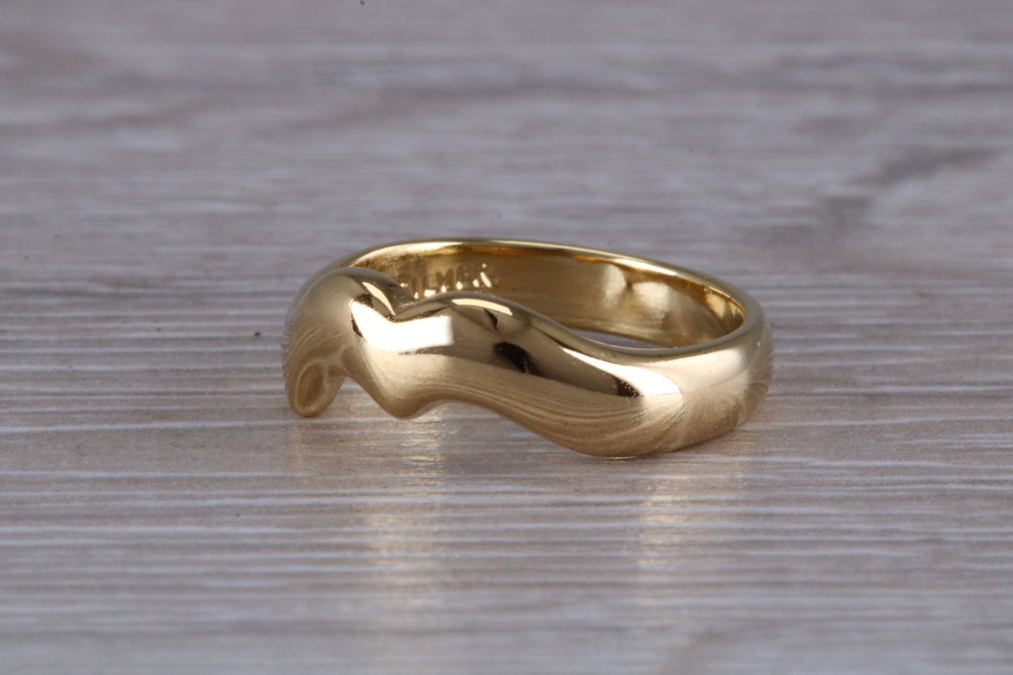 Abstract ring, made from your choice of 9ct yellow or white gold, solid and chunky feel, casual ring, thumb ring or shaped band, wishbone
