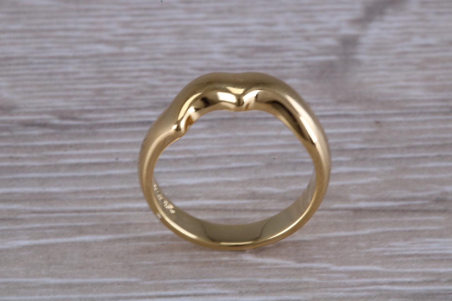 Abstract ring, made from your choice of 9ct yellow or white gold, solid and chunky feel, casual ring, thumb ring or shaped band, wishbone