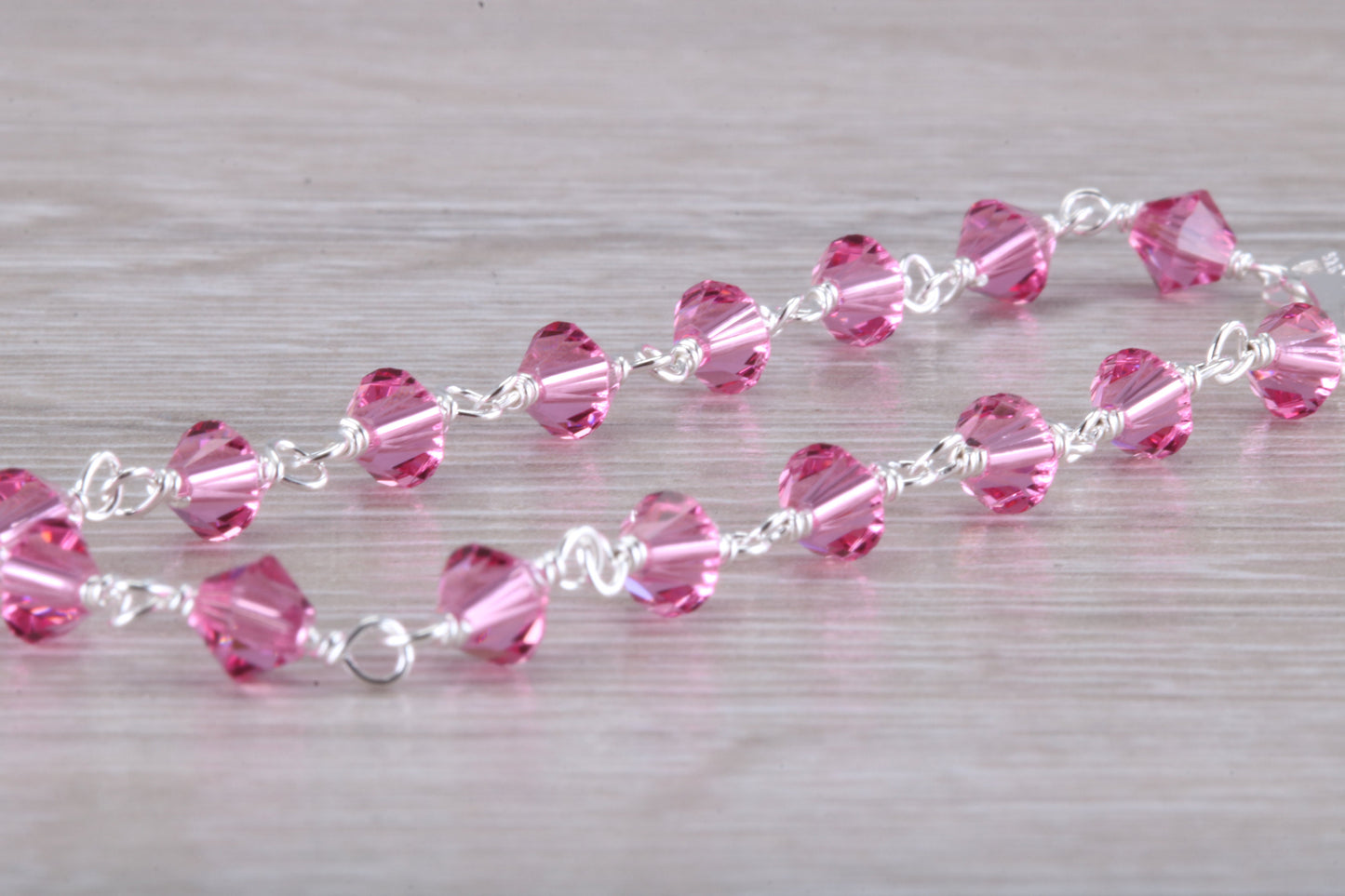 Sterling Silver Pink Sapphire Look Bracelet
