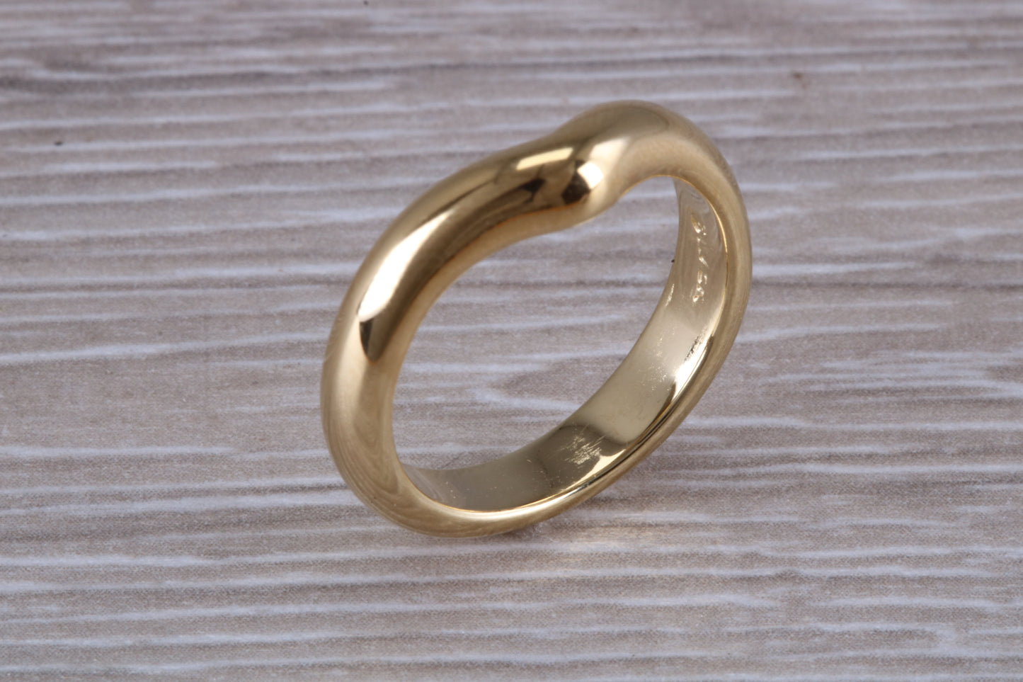 Abstract ring, made from your choice of 9ct yellow or white gold, solid and chunky feel, casual ring, thumb ring or shaped band, wishbone