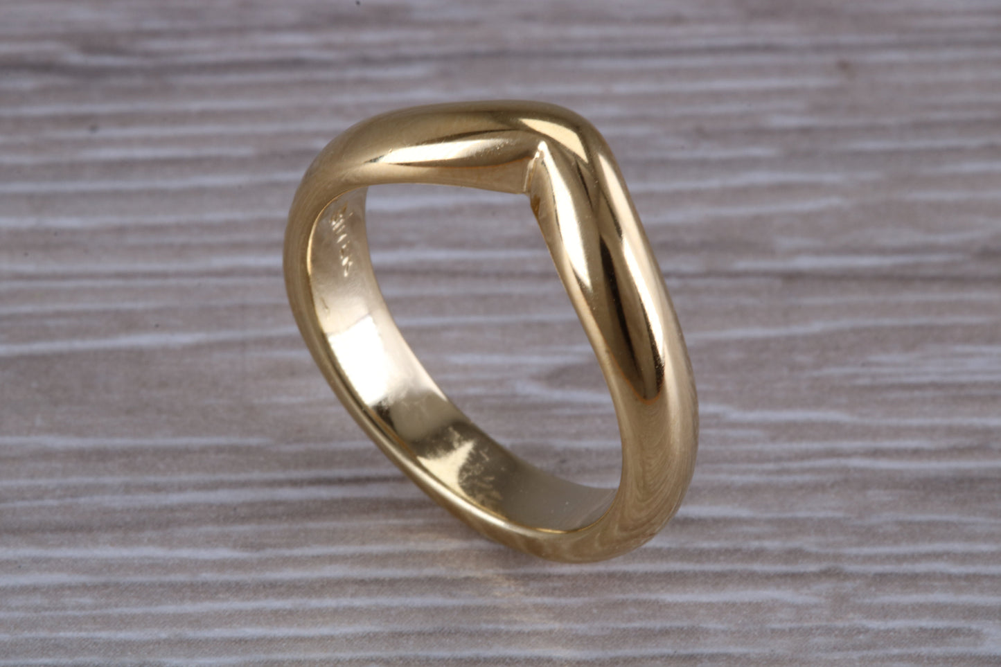 Abstract ring, made from your choice of 9ct yellow or white gold, solid and chunky feel, casual ring, thumb ring or shaped band, wishbone