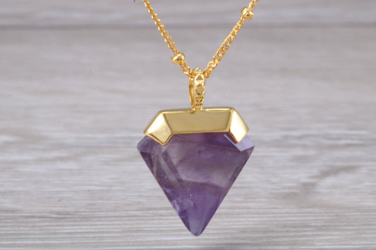 Real Amethyst Necklace set in Sterling Silver
