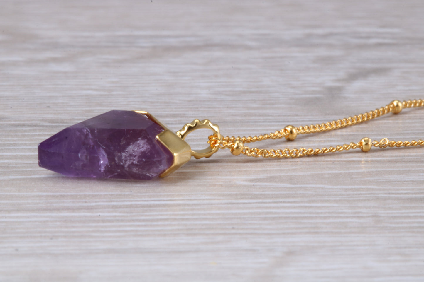 Real Amethyst Necklace set in Sterling Silver