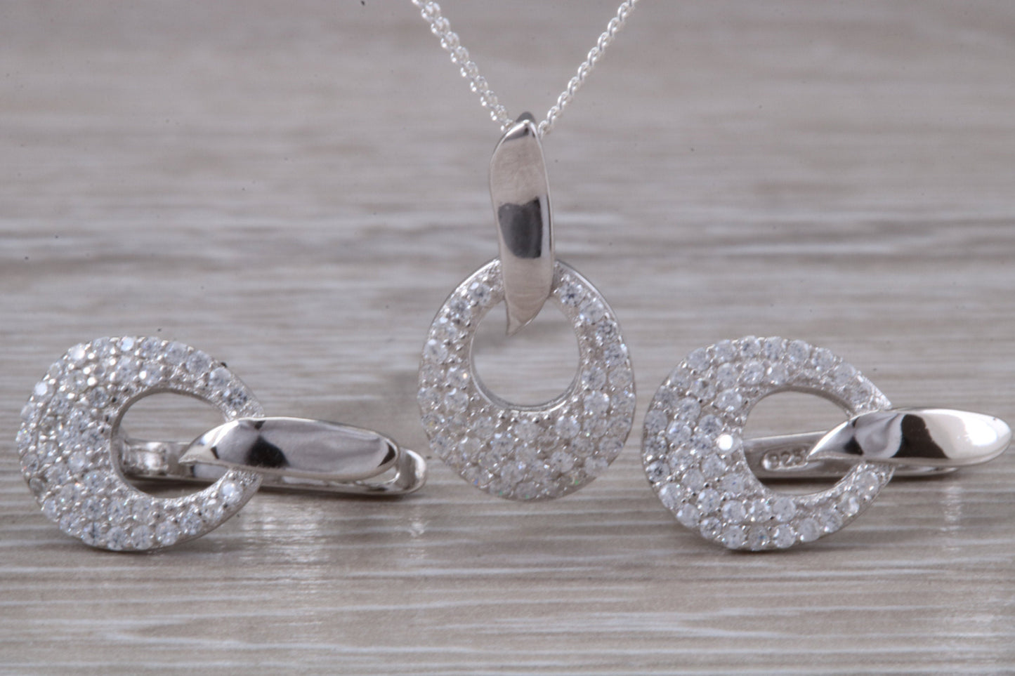 Sterling Silver Matching Earrings, Necklace and Ring
