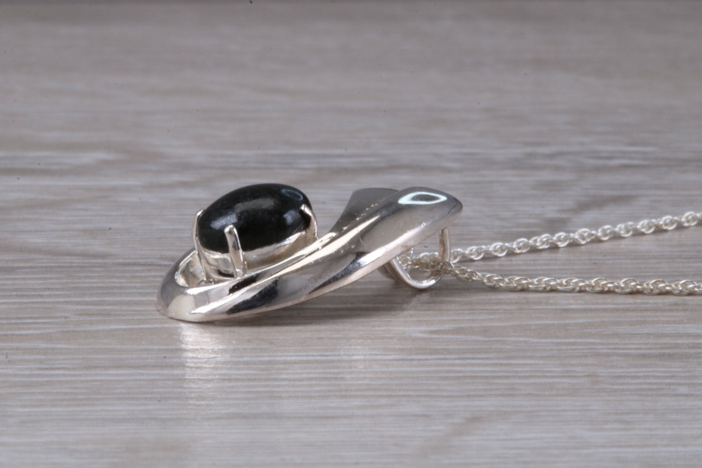 Real Jade Necklace in Sterling Silver