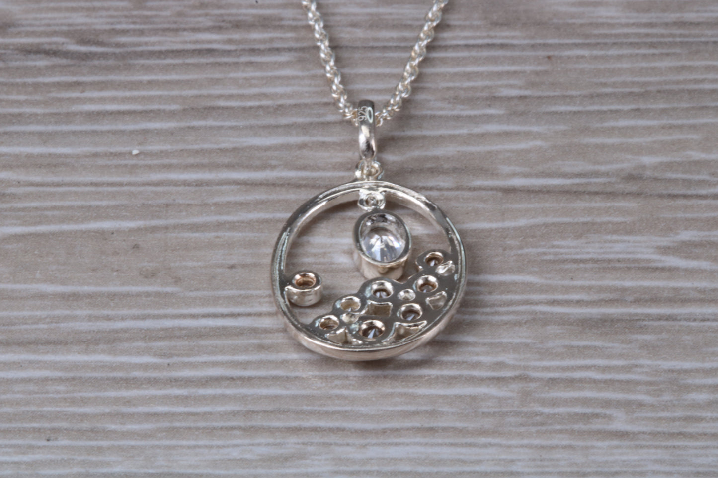 Sterling Silver Dressy C Z set Necklace