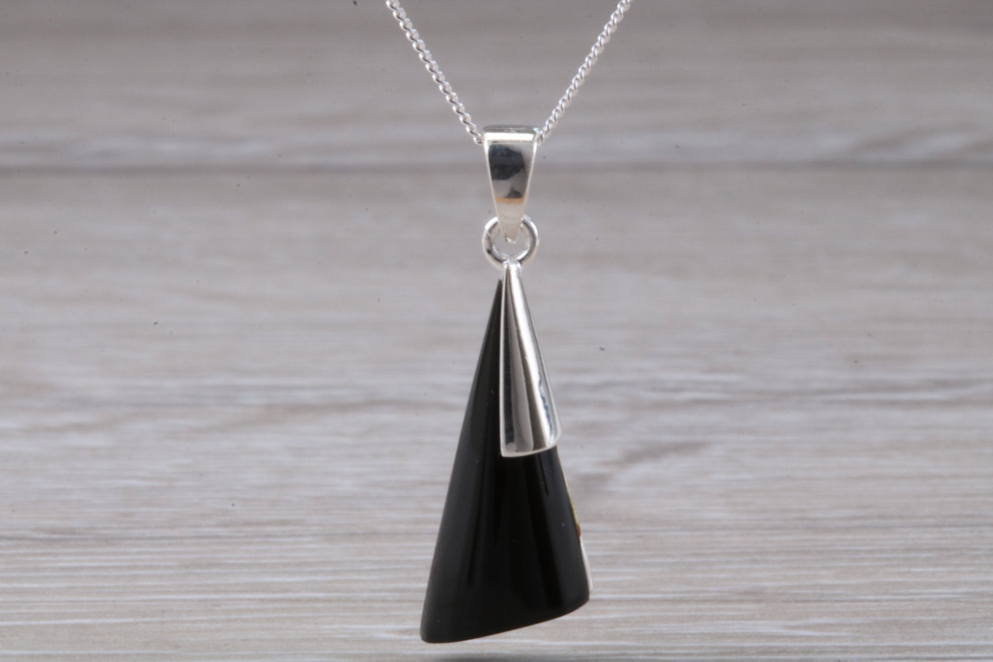 Sterling Silver Real Black Onyx Necklace