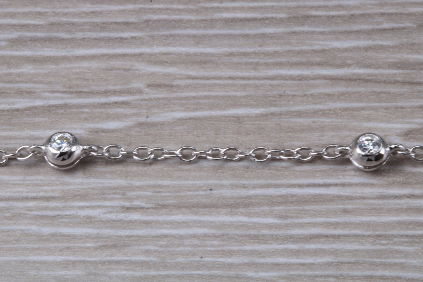 Diamond Look 42 inch Long Chain, Made From Sterling Silver