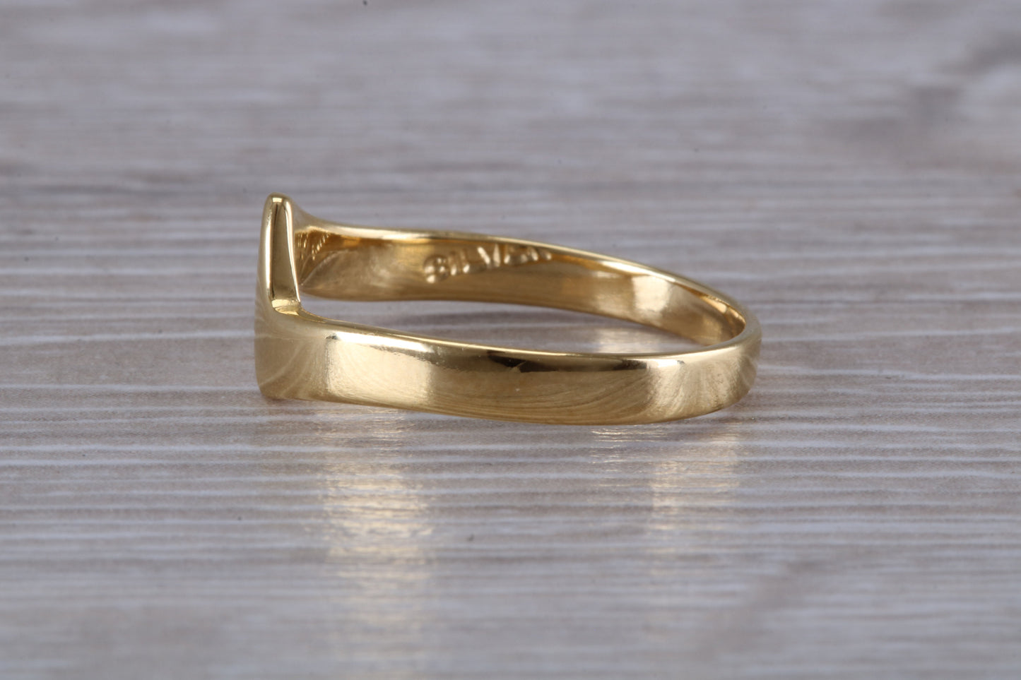 Abstract ring, made from your choice of 9ct yellow or white gold, ideal as casual ring, thumb ring or shaped band
